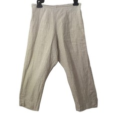 Bryn Walker Cropped Linen Pull On Pants Size XS Lagenlook Coastal Minimalist