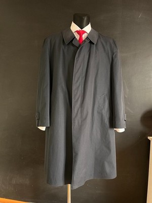 Vintage Darebridge Blue Overcoat Concealed Button Diolen Blend L XL Classic