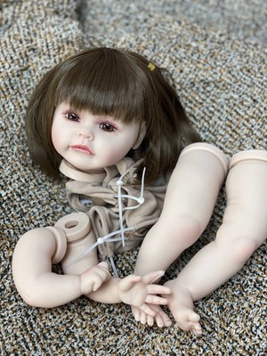 18Inch Sue-Sue Bebe Reborn Doll Kits with Hair Wig Painted Blank Vinyl Doll Kits