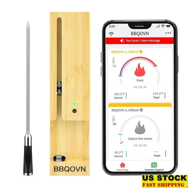 Wireless Meat Thermometer Bluetooth Remote Cooking Probe Waterproof 700ft Range
Opens in a new windo
