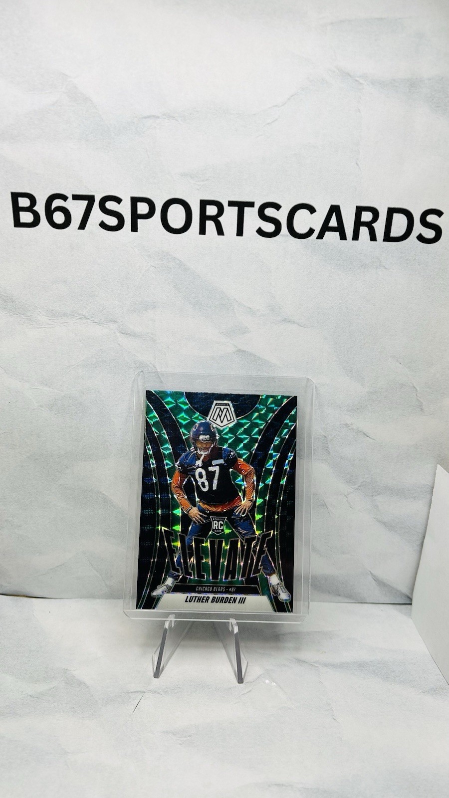 2025 Mosaic Football Luther Burden Green Mosaic Elevate Rookie Card #7