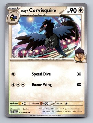 Hop's Corvisquire 134/159 Common Journey Together Pokemon