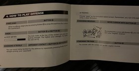 Tecmo Bowl For NES Instructions Manual Vintage 1989