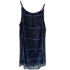 Chelsea & Violet Navy Blue Lace Slip Dress Size M