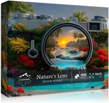 1000 Piece Landscape Puzzles for Adults, Nature  s Lens Sunset Scenery Puzzles,