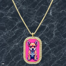 Stunning Cute Dog Puppy Pendant Necklace Picture Design Timeless Gold Tone Best