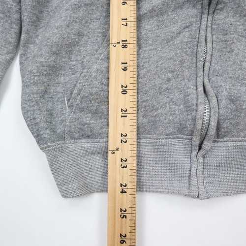 Vintage 80s 90s Hoodie Sweatshirt Jacket Mens Medium Gray Full Zip Skate Grunge - Picture 5 of 7