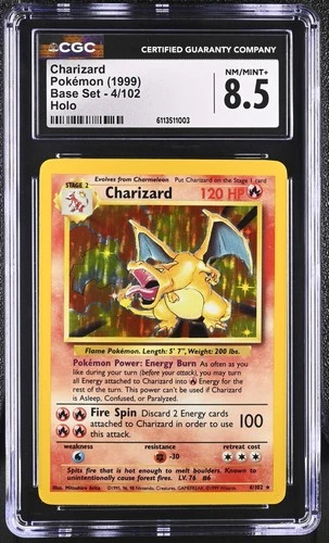 CGC 8.5 Charizard 4/102 1999 Base Set Holo Pokemon Card