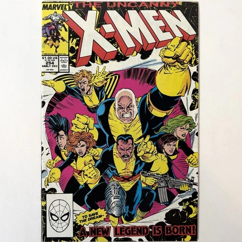 The Uncanny X-Men #254 Marvel Vintage 1989 Comic Book Bag & Board Copper Age