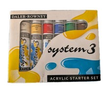 Daler Rowney System3 Acrylic Paint Set 22ml 6 x Colours Sealed 