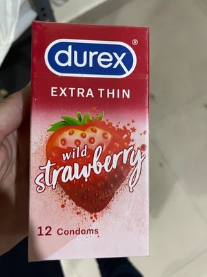 Durex Extra Thin Wild Strawberry Condoms For Men -12s (Pack of 3)