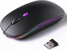 Rechargeable LED Wireless Bluetooth Mouse - Ambidextrous Design for All Devices
