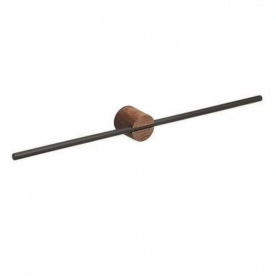 Towel Bar with Wooden Base Space-Saving Wall-Mounted Towel Rod Slim