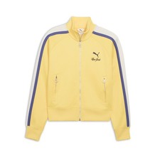 PUMA T7 Bright Lights Nyc Full Zip Track Jacket Womens Yellow Casual Athletic Ou