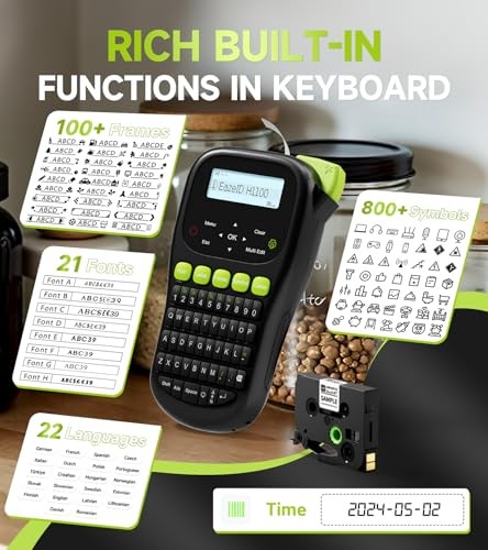 Label Maker Machine with-Tape Laminated, H1100 Black Label Maker with Label Maker Machine with-Tape Laminated, H1100 Black Label Maker with