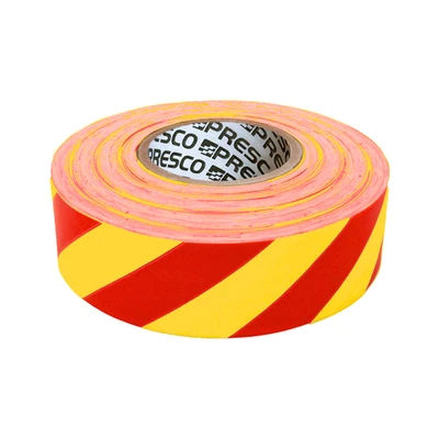 [NO ADHESIVE] Presco Stripe Patterned Roll Flagging Tape: 1-3/16 in. x 300 ft. Y