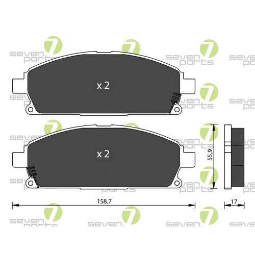 Plaquettes de frein Infiniti Seven Parts SVP26841 en céramique à faible bruit