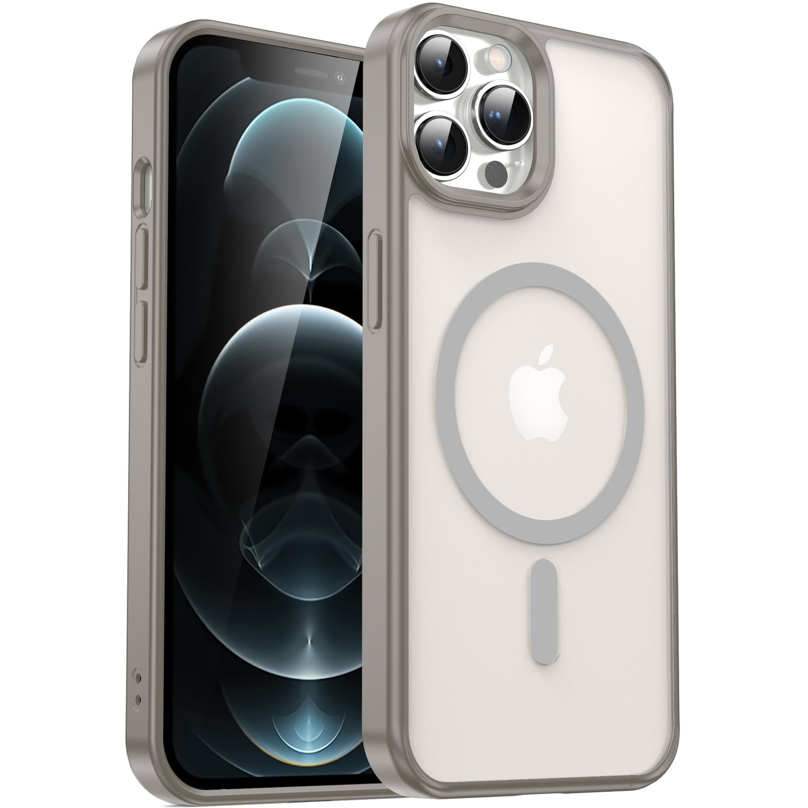 Coque anti trace iPhone 12 mate magnétique pour supprimer les reflets gras