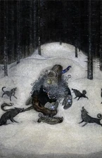 John Bauer, The troll and the wolves (1913) *Art Postcard NEW