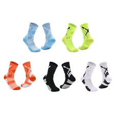 3-Pair Cushioned Breathable Athletic Socks-Moisture Wicking Crew Running Socks