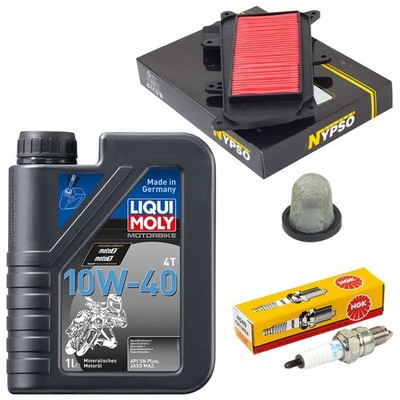 Wartung Set Ölsieb Öl 1L Luftfilter Zündkerze für Kymco Agility 125 R12 2017-25