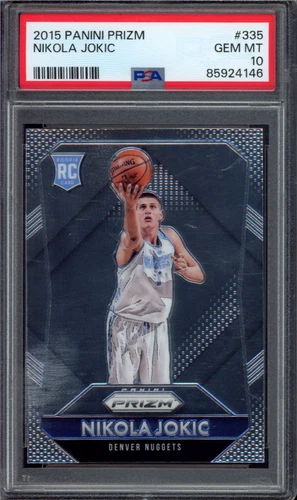 2015 PANINI PRIZM #335 NIKOLA JOKIC RC ROOKIE PSA 10