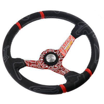 Genuine MOMO Ultra 350mm Red Suede Steering Wheel Fits Nissan 240SX 350Z Drift