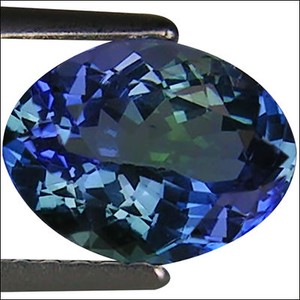 1.46 Ct A+ Natural D Block Tanzanite Medium Light Violet Green Color Oval Cut