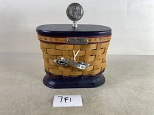 rare New Longaberger 2013 Inaugural Basket red blue stripes 7F1