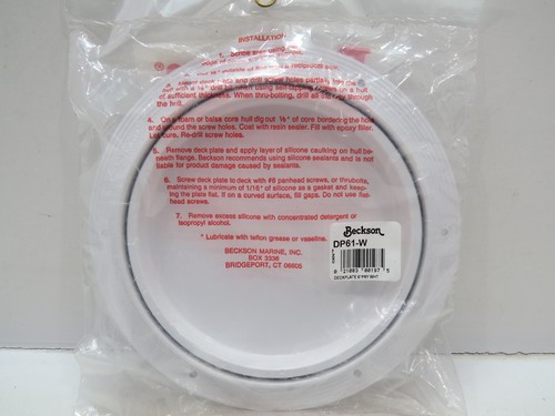 NEW BECKSON 6 INCH WHITE ABS PRY OUT DECK PLATE DP61-W BOAT SAIL (D3.5C651B) - Picture 2 of 4