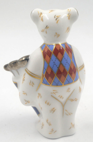 SÜSSE ROYAL CROWN DERBY MINIATUR TEDDYBÄR GOLFER 2005 1. QUALITÄT FIGUR - Bild 2 von 3