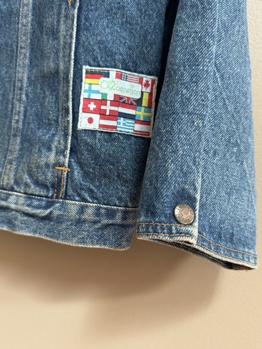 VTG 012 Benetton Jean Denim Jacket Blue 100% Cotton Size Child L / Women S - Picture 2 of 16