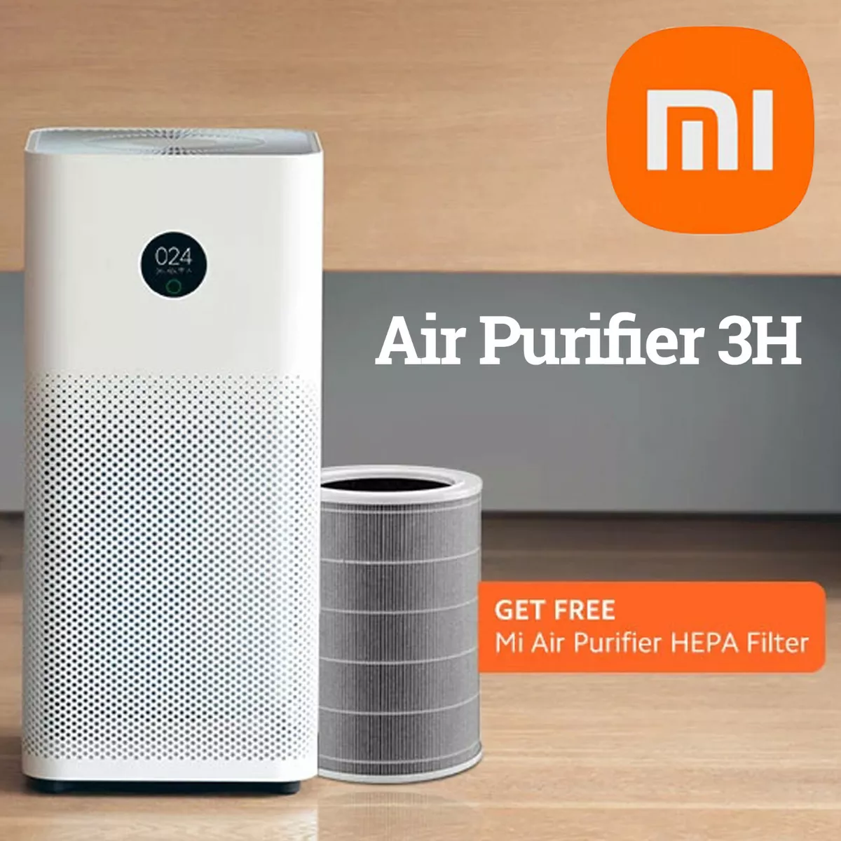 Xiaomi Mi Air Purifier 3H for 500ft rooms FREE True HEPA Filter w