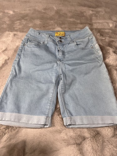 Wax Jeans But I Love You Girls Shorts Size M Blue - Picture 5 of 15