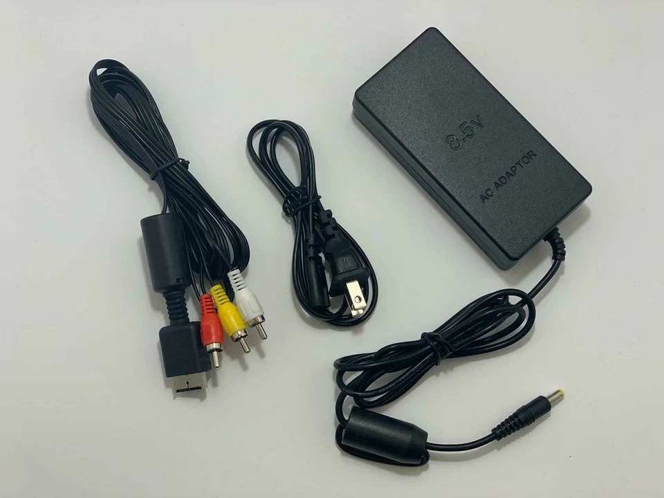 PS2 Playstation 2 Slim AC Adapter Power Cord & AV Cable Brand New - Image 2 of 4
