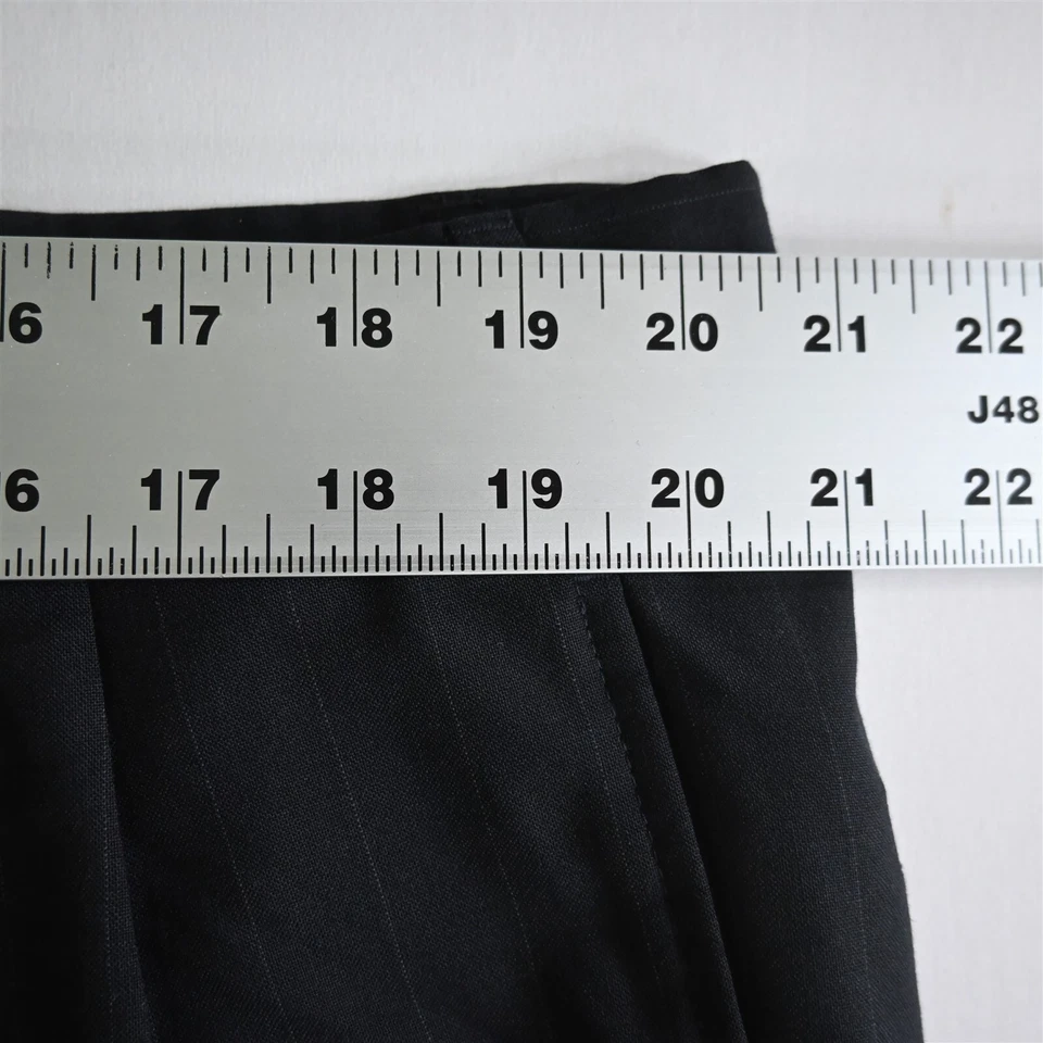 Pantalones de vestir Jos A Bank 40x30 azul marino a rayas plisados con puños 100 % lana para hombre Foto 2 de 4