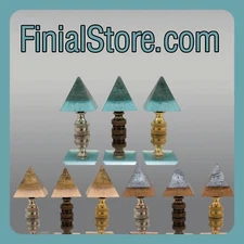 Handmade Two Tone Resin Pyramid Lamp Finial Nickel/Polished/Antique Bases