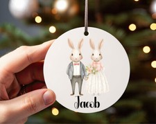 Image of Personalised Peter Rabbit Christmas Bauble Stocking Filler-Gift Bag Tag Ornament