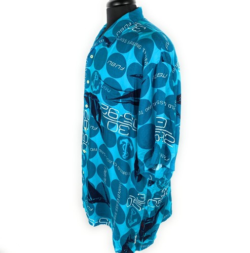 Fubu Weltklasse Segelteam Vintage kurzärmeliges geknöpftes Herrenhemd Größe XL - Bild 7 von 8