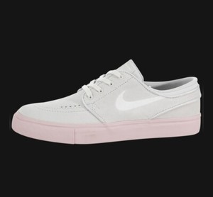 nike sb janoski grey & bubblegum pink suede skate shoes