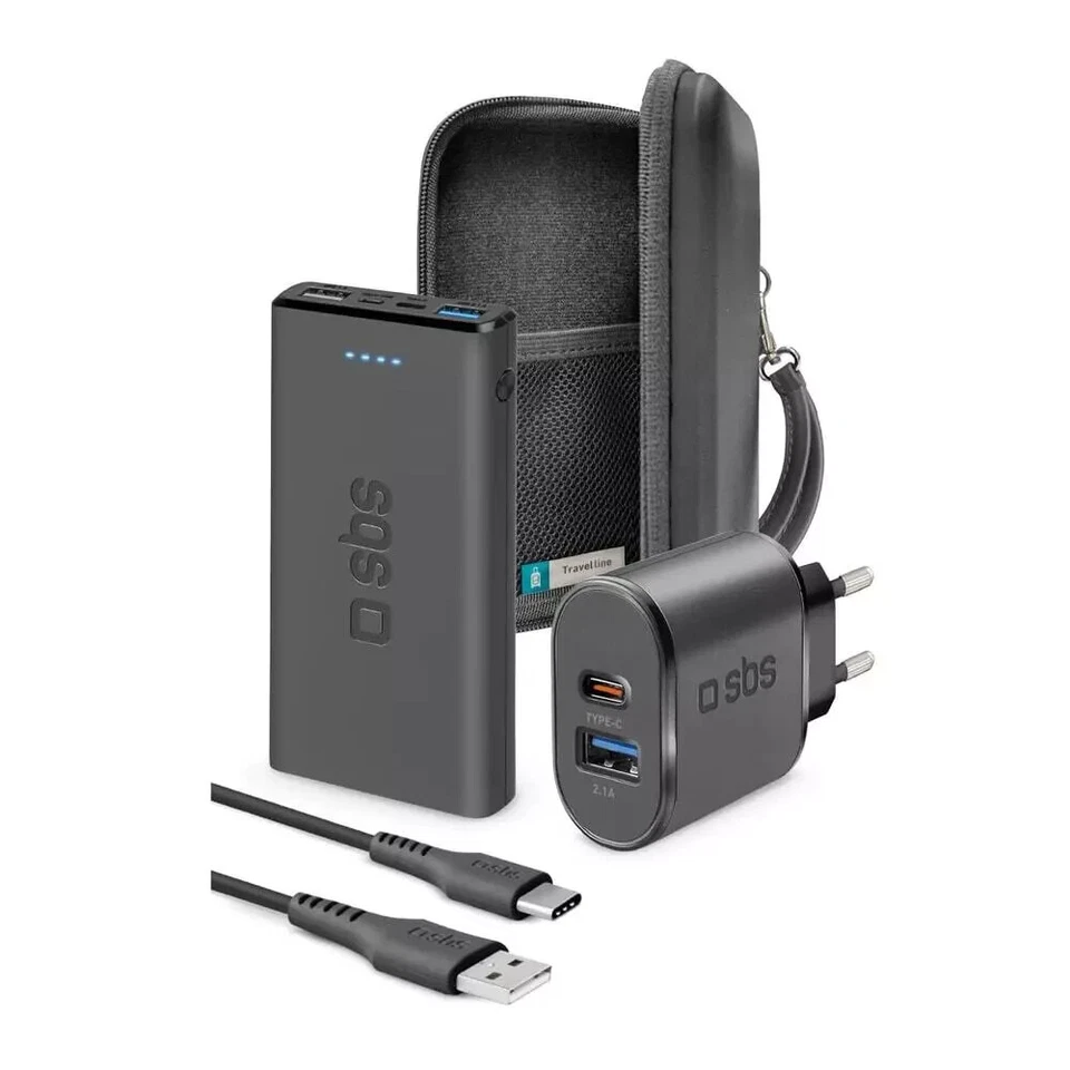 SBS Powerbank Always on Charge KIT 4 teilig 10.000mAh LAdegerät USB-A / USB-C .. - Bild 2 von 2