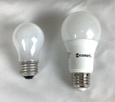 1 GE 40W A15 120V  1 Ecosmart A19 E26 Base 9W 800 Lumens 3000K