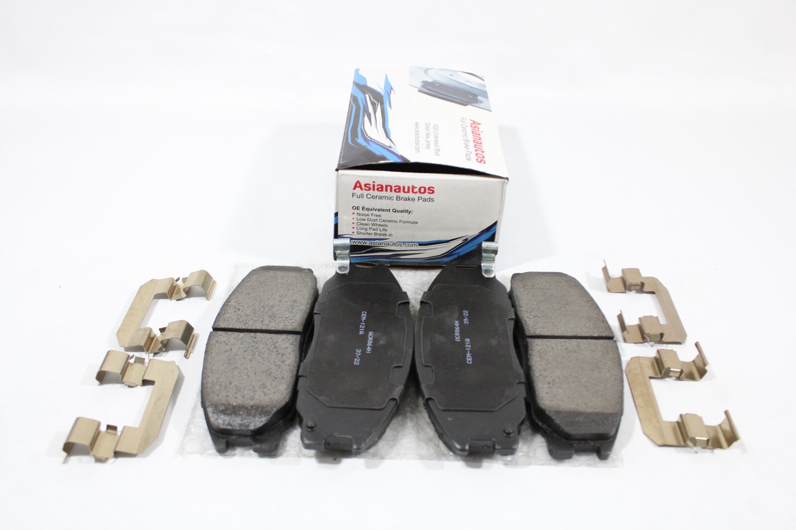 Asianautos Full Ceramic Front Brake Pads With Hardware For Hyundai ...