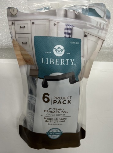 Manijas de cajón de gabinete Liberty Mandara. Pack de 6. Cacao Bronce. "Talla 3""" - Imagen 4 de 4