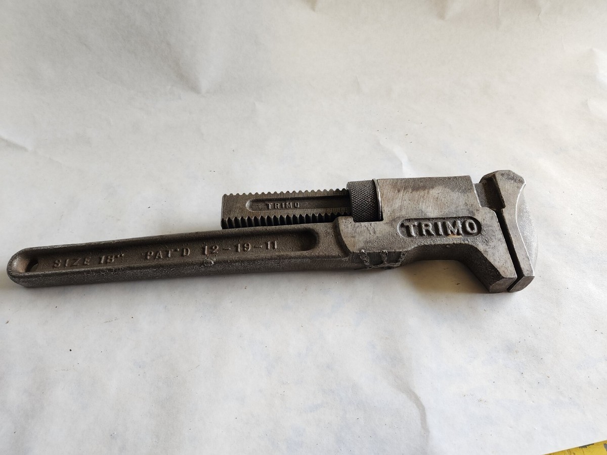 Vintage Trimo Size 18 PAT 12-19-11 Adjustable Monkey Wrench
