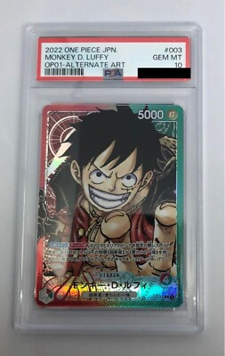 PSA 10 Monkey D Luffy OP01-003 Leader Parallel Romance Dawn PSA 10 Monkey D Luffy OP01-003 Leader Parallel Romance Dawn