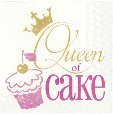 IHR 20 Servietten Queen of Cake Cupcake Papier Lunchservietten 33x33cm Serviette