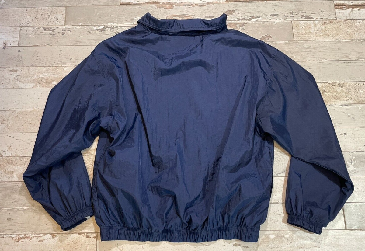 VTG Franklin Sports Jacket Men's Large Blue Stripe Windbreaker