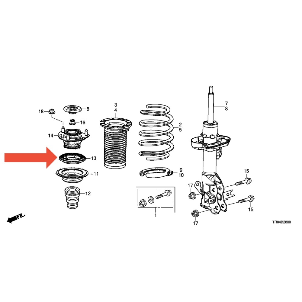 1 Pcs Front Shock Absorber Bearing For 20122015 Civic 51726TR0A01 eBay