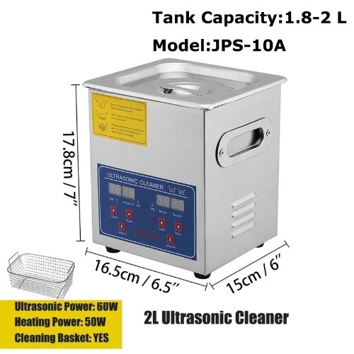 Ultraschallreiniger 2L 6L Digital Timer Edelstahl Bad Gläser Uhr Reinigen - Bild 10 von 32